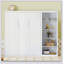 Grand lit escamotable mural avec tablettes, blanc