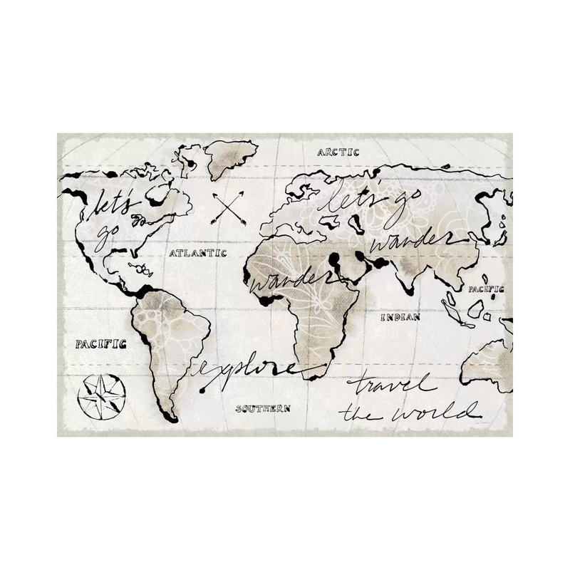 Mapped Shorelines I Light Neutral by Sue Schlabach - Wrapped Canvas Print, 66.04 cm H x 45.72 cm W