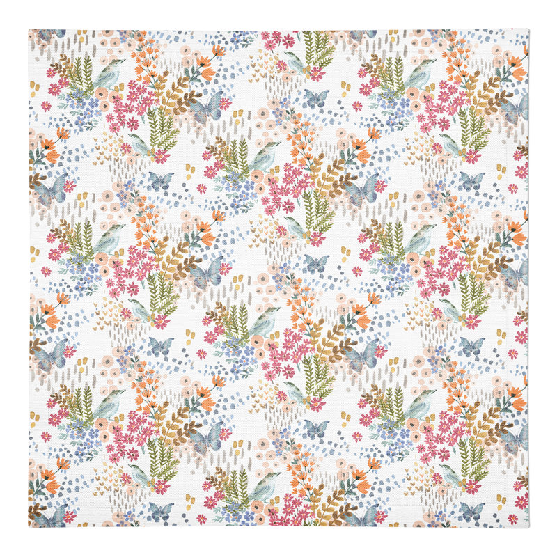 Eirys Cotton Floral Square Napkin, Yellow