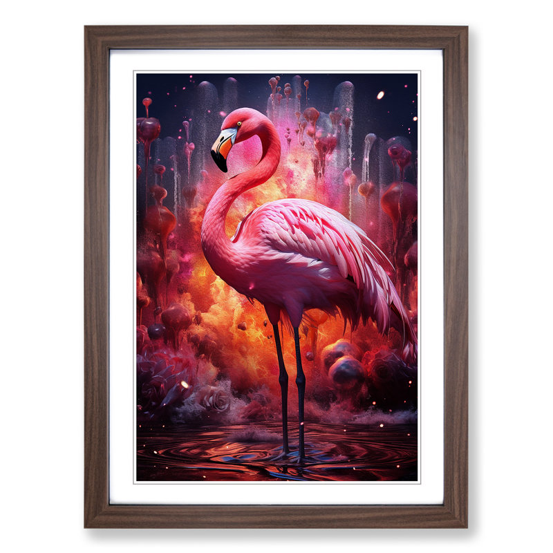 Flamingo Futurism Art - Framed Print
