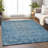 Machine Washable Indoor/Outdoor Christain ACN1228 Blue Rug-109530330