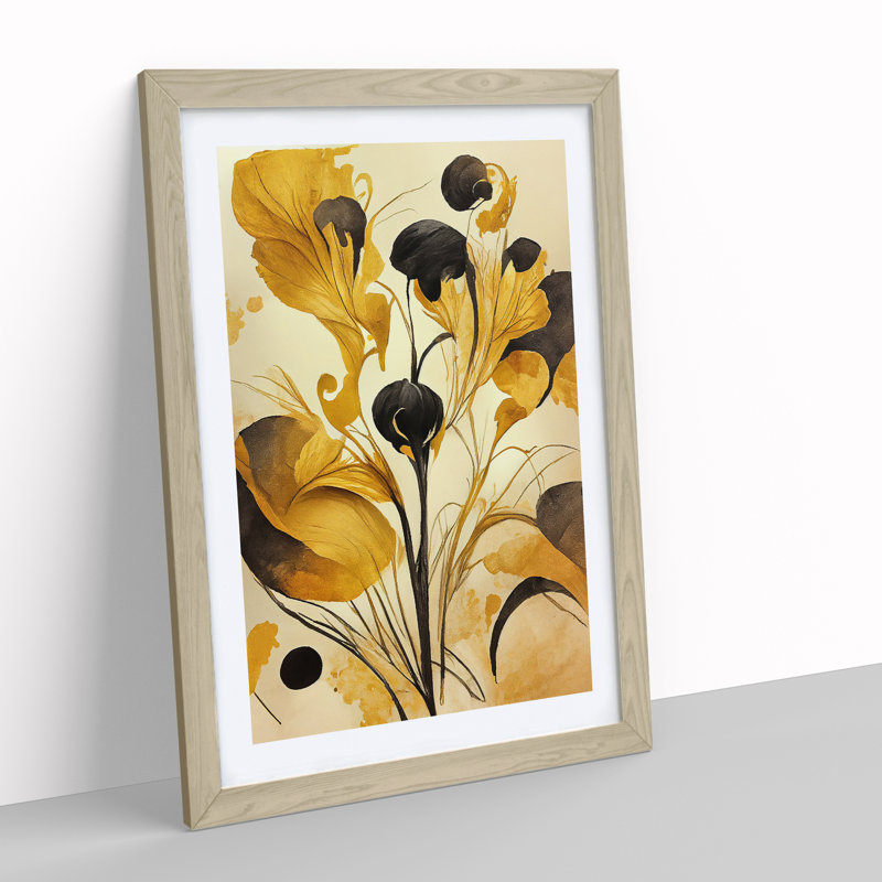 Dreamlike Flowers Abstract - Framed Print, 46cm H x 34cm W x 2cm D, Oak Framed