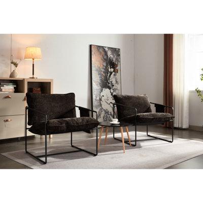 Fauteuil avec passe-bras gris foncé. 2 chaises, 1 boîte. Style moderne pour les espaces de vie. Structure en métal, mousse écrasée confortable, tresse de peau. Assemblage rapide et facile avec 21 boîtes. Design, chambre à coucher.