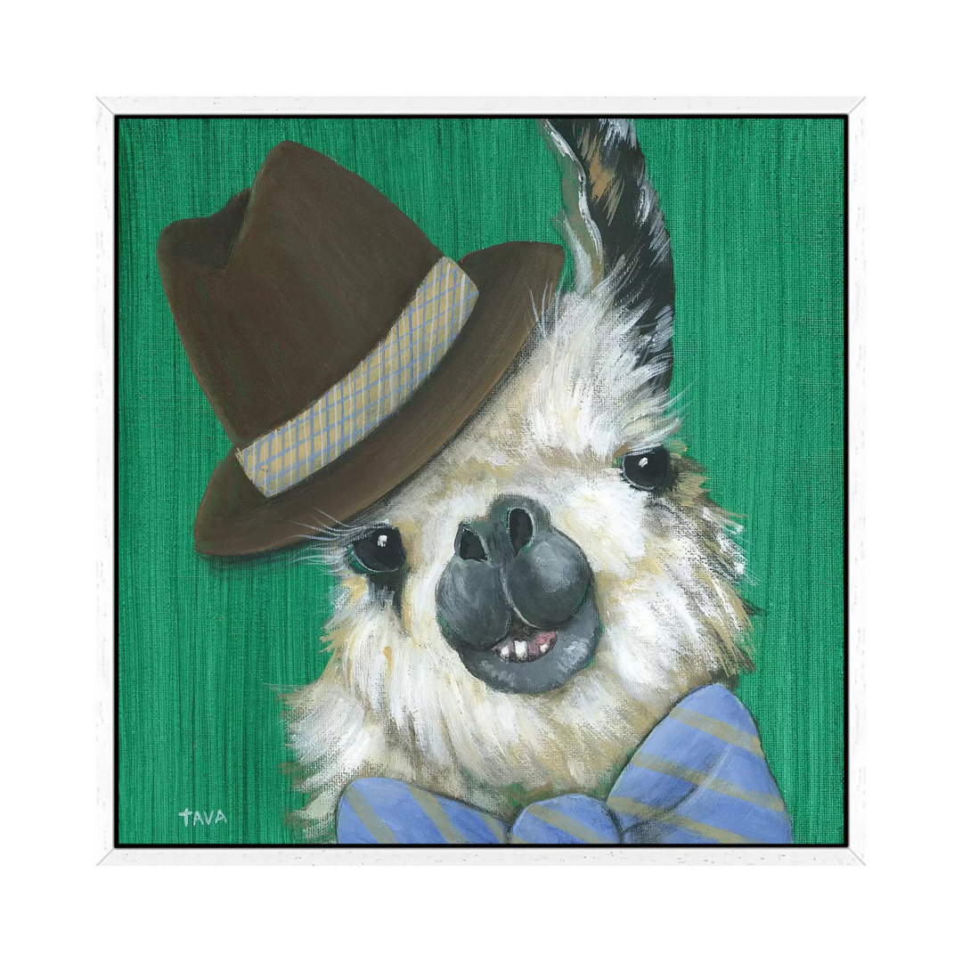 Llama Gentleman von Tava Studios - Galerie-verpackte Leinwand Giclée auf Leinwand