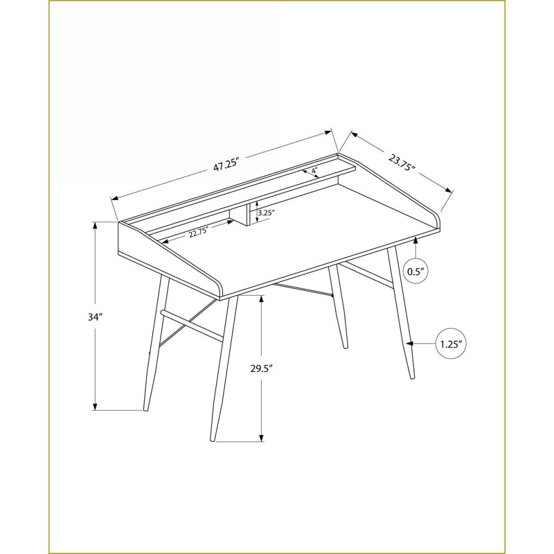 Bureaux: bureau d'ordinateur moderne de 48 po avec huche de rangement et amp; Casiers, stratifié blanc, métal blanc | Panneau de particules | Blanc