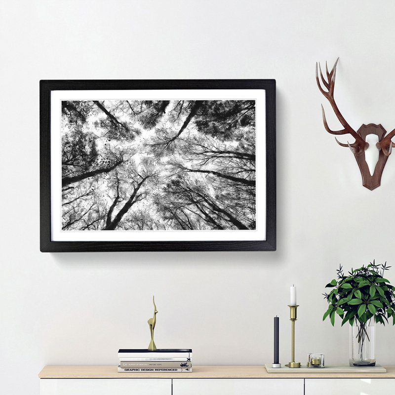 Vaulted Tree Branches - Picture Frame Painting Print, 45cm H x 63cm W x 2cm D, Black Framed