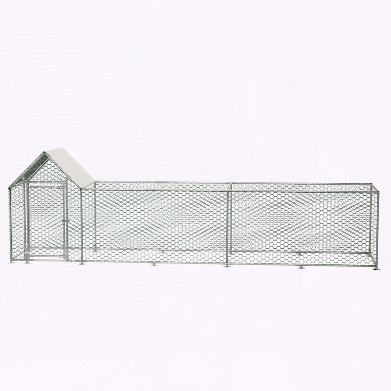 Poulailler en métal 16x3FT, H 59,6 po x l 196 po x P 42,2 po
