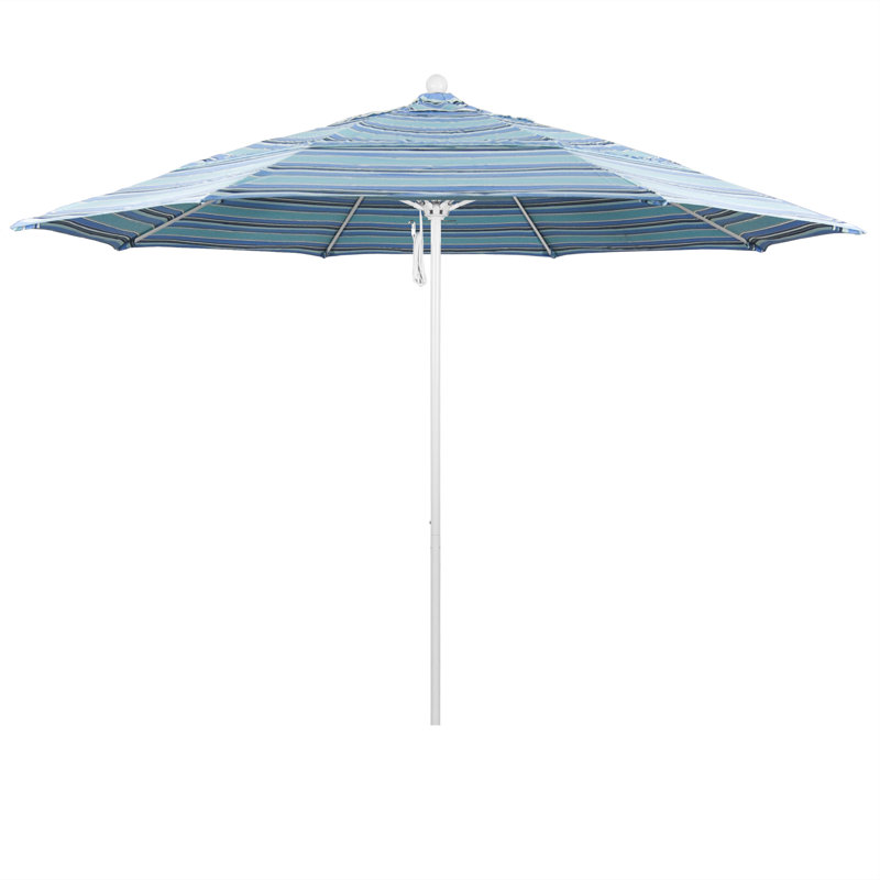Parasol de marché 11 pi Hibo, Sunbrella® Dolce à rayures oasis