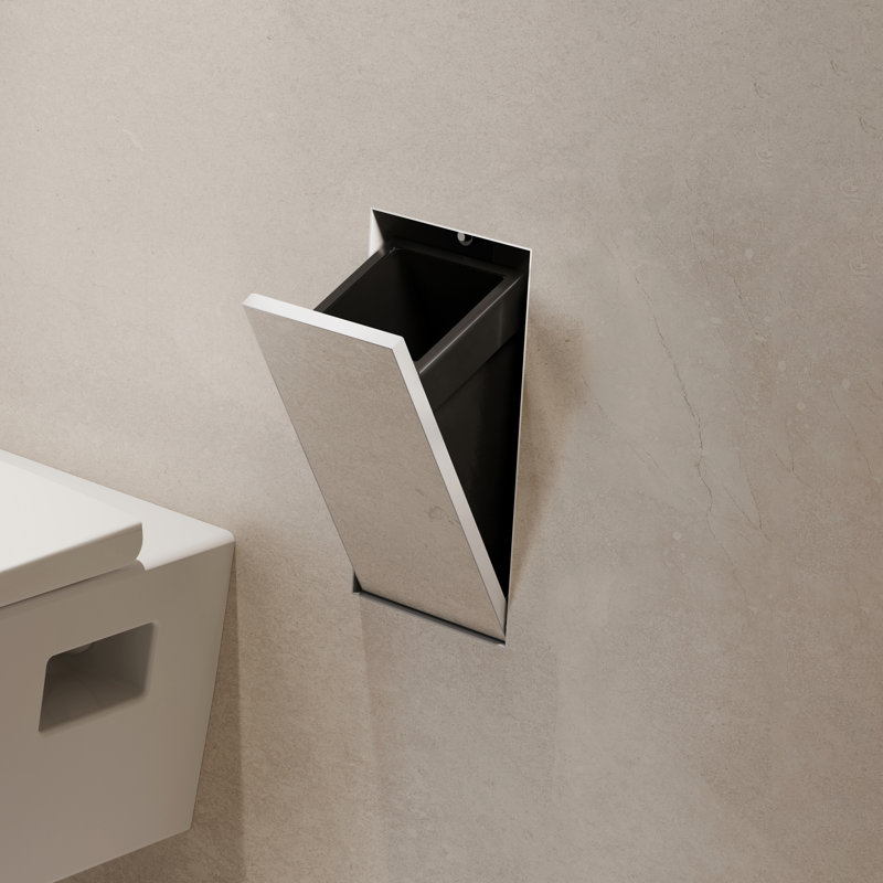 Poubelle encastrée avec tablette et porte inclinable hansgrohe XtraStoris Rock, Blanc mat