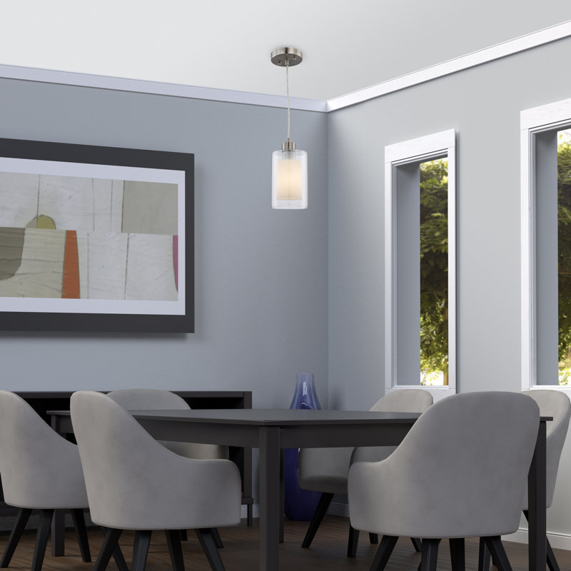 1 - Light Single Pendant, Brushed Nickel