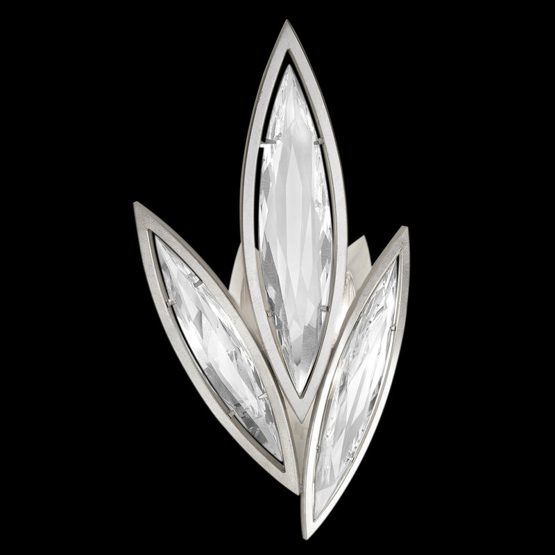 Platinized Silver Dimmable Crystal Wall Sconce