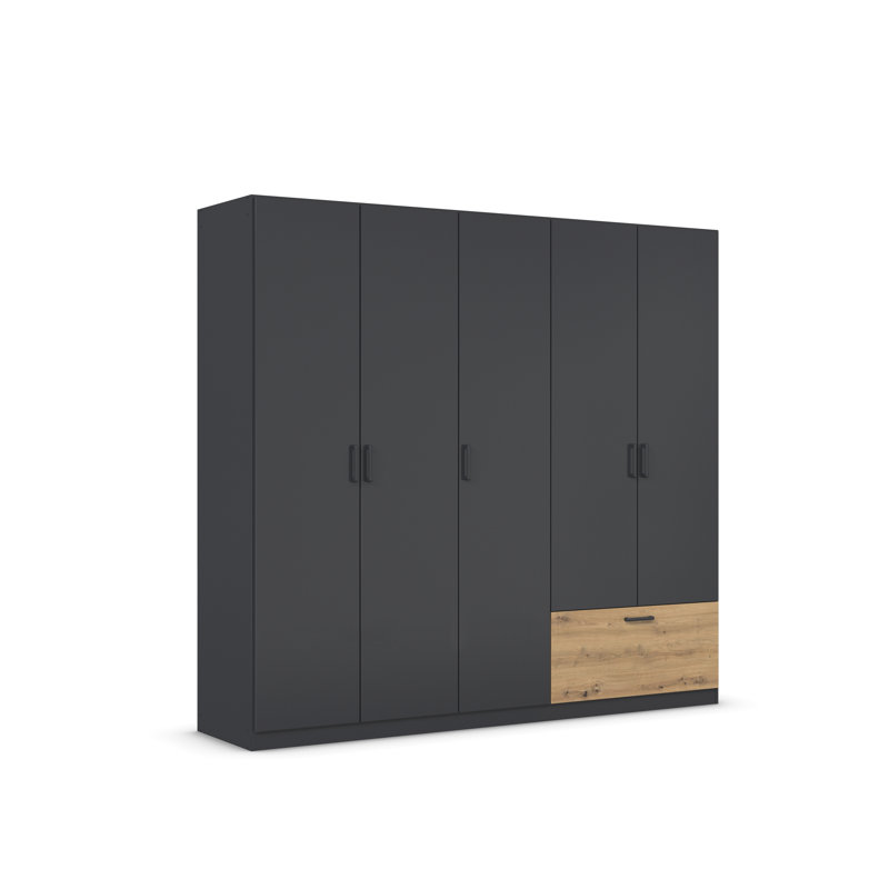 Bari Wardrobe, Gray metallic/Oak artisan