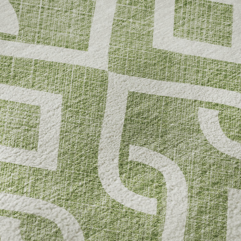 Premium Machine Washable Cerrito Green Rug, Rectangle 2'6" x 3'10"