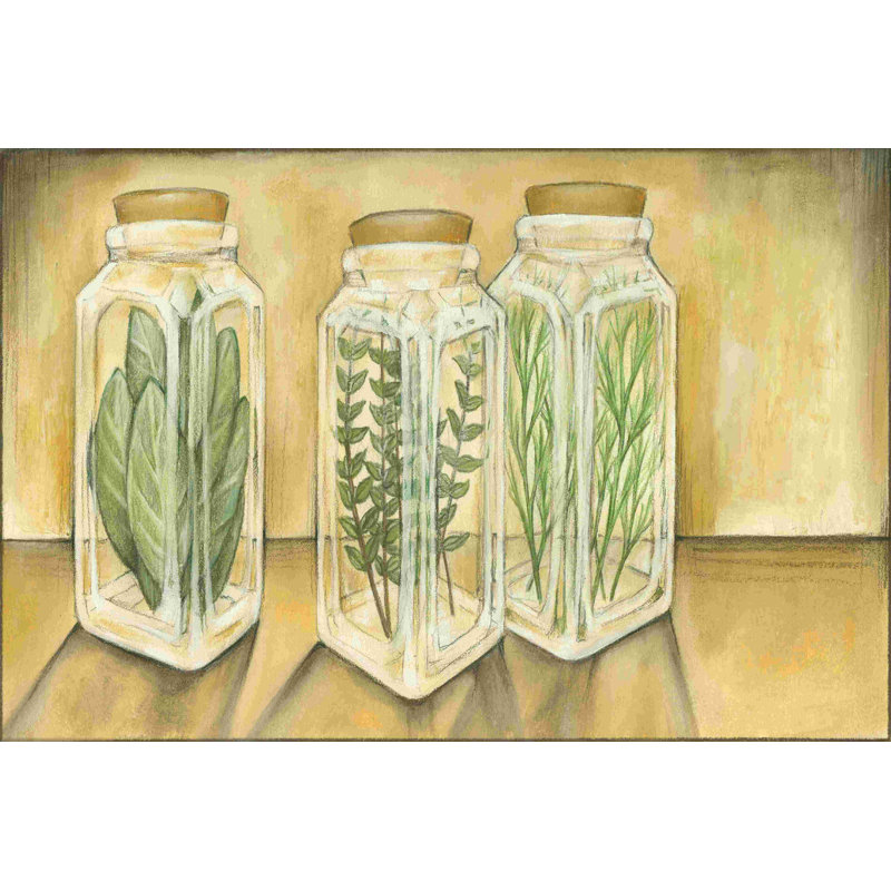 " Spice Jars I " Mixed Media Print, 8" H x 12" W