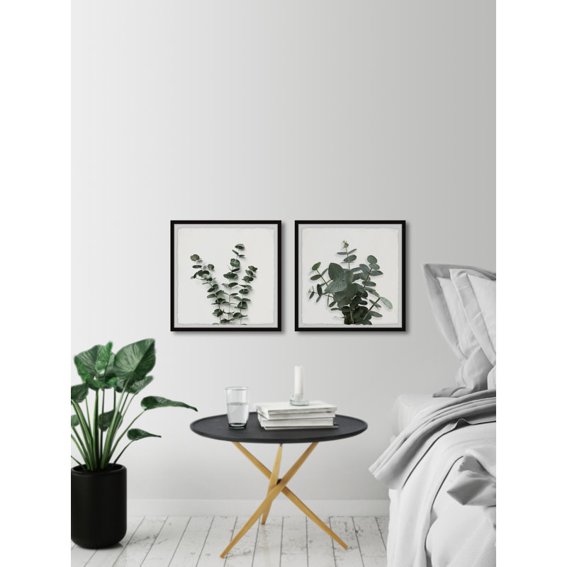 Jalia Eucalyptus Leaves - 2 Piece Single Picture Frame Painting Set, 81cm H x 81cm W x 3.81cm D