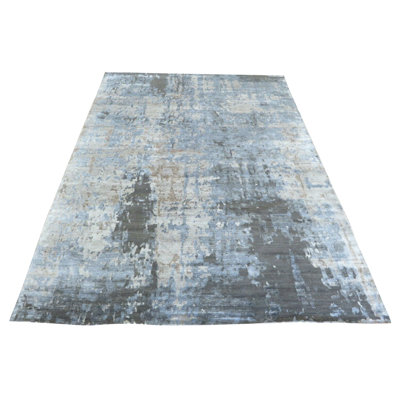 One-of-a-Kind 10'2" X 14'1" Silk Area Rug in Gray