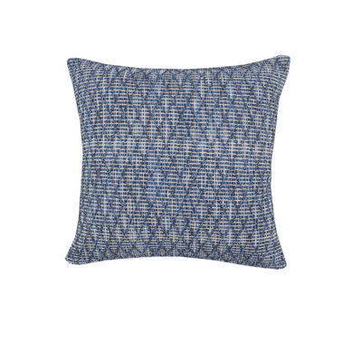Blue And Gray 100% Cotton Geometric Zippered Pillow