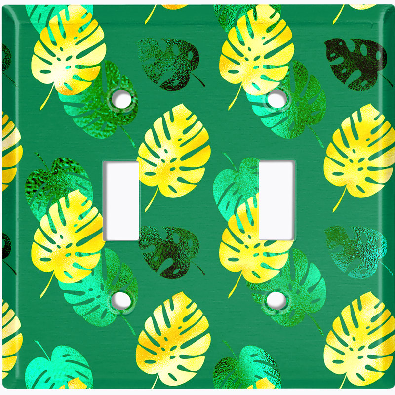 Patterned 2 - Gang Toggle Light Switch Standard Wall Plate