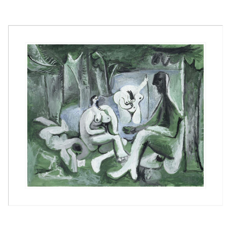 «Le déjeuner sur l'herbe d'après Manet» par Pablo Picasso, impression giclée encadrée, H 23,5 po x l 27,61 po
