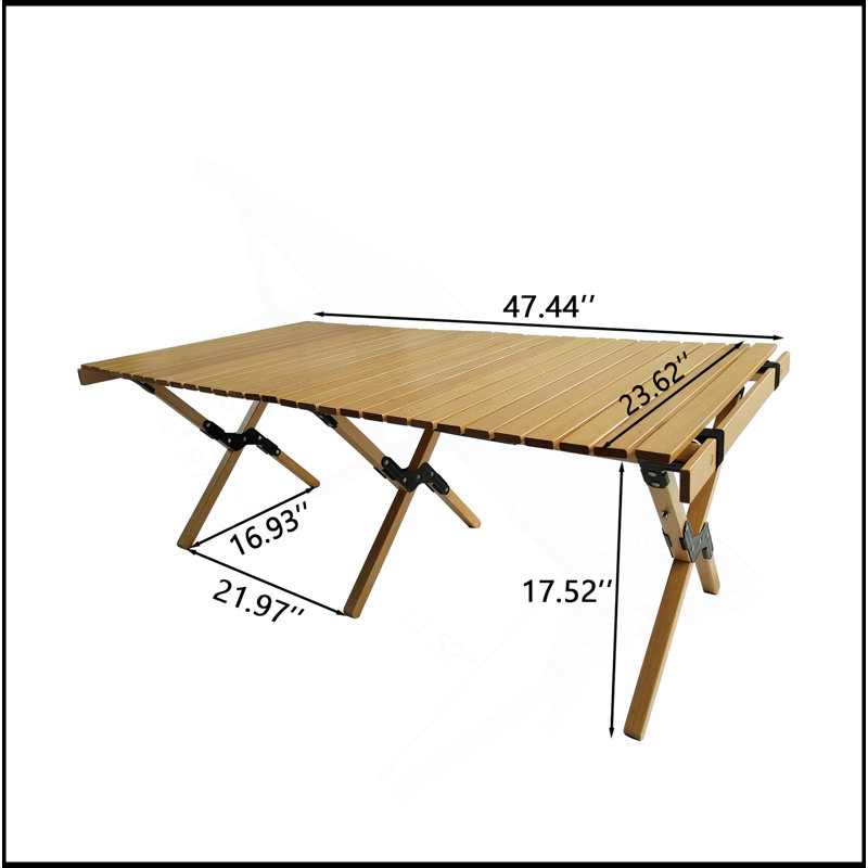 Table de salle à manger portative pliable en bois multifonctionnelle, Naturalindoor et Outdoor Universal, naturel
