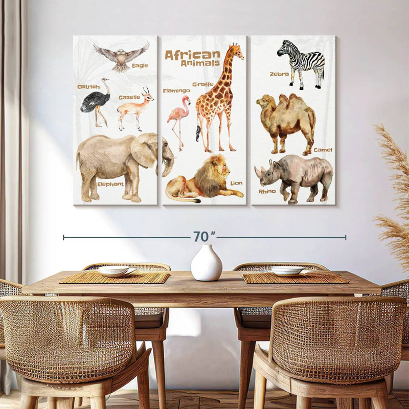 Brampt African Animals Chart, 42" H x 65" W