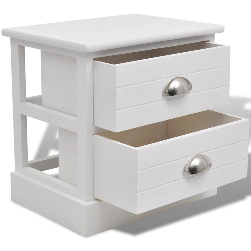 Zion French 2 Drawer Bedside Table, 2