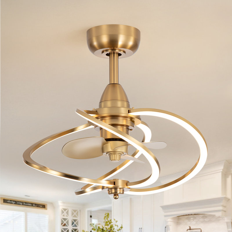 Petit ventilateur de plafond fermé 20 po avec lumière et télécommande, ventilateur de plafond sans lame à profil bas, 6 vitesses, 3 pales en ABS réversible et moteur silencieux