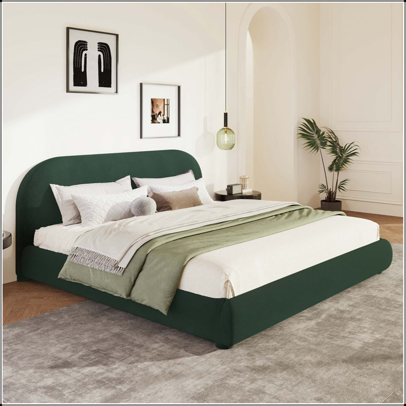 Lit moelleux avec texture luxueuse légère, Grand lit, Green