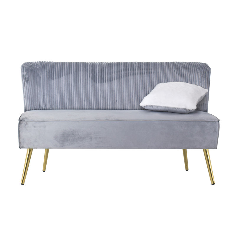 Maleka Loveseat, Gris argenté, H 32,3 po x l 57,1 po x P 27,2 po