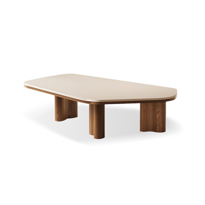 White Sintered Stone Pentagon Coffee Table