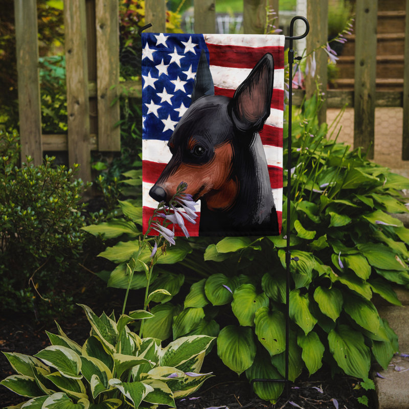 Polyester à 2 côtés 15 x 11 po drapeau de jardin, Pinscher miniature
