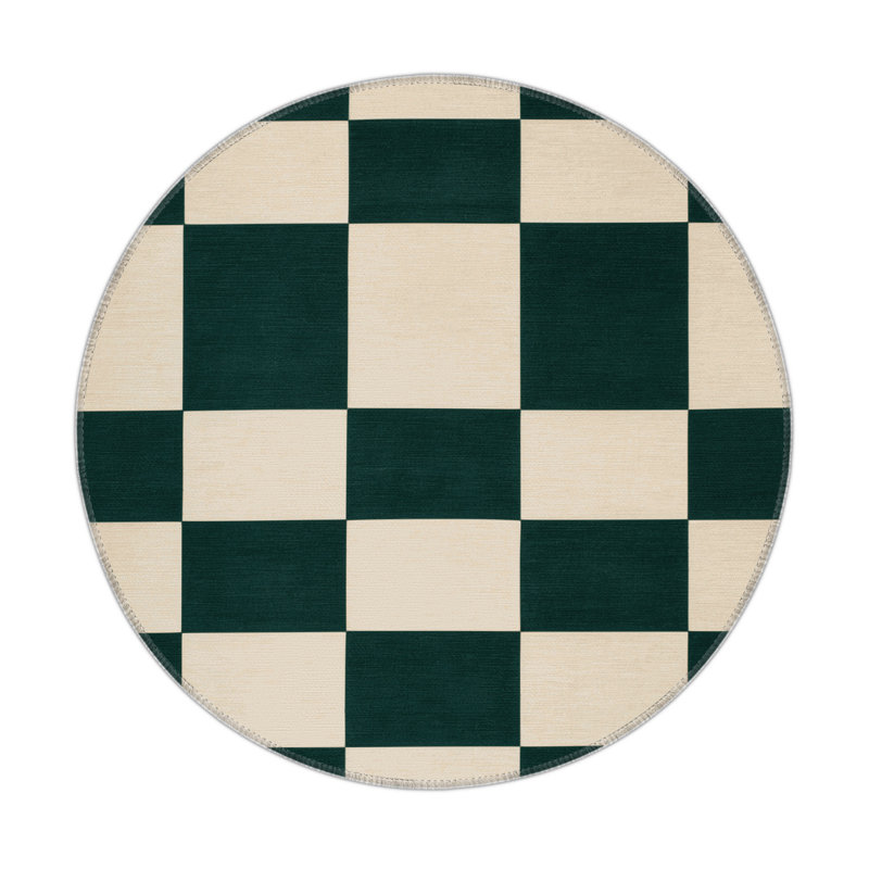 Tapis d'intérieur et d'extérieur à carreaux beige, Rectangulaire 3 pi x 5 pi