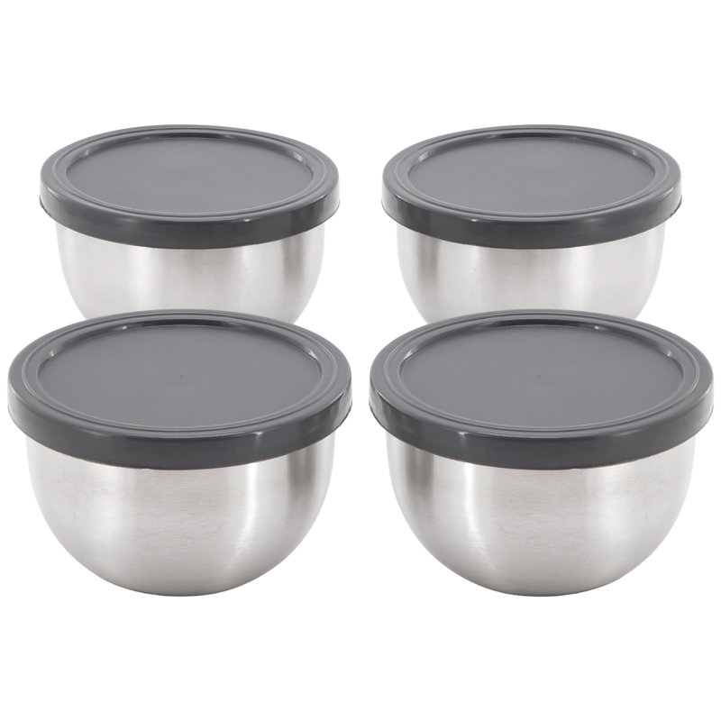 Ensemble de mini-bols en acier inoxydable 4 pièces 3,2 pouces avec couvercles Oster