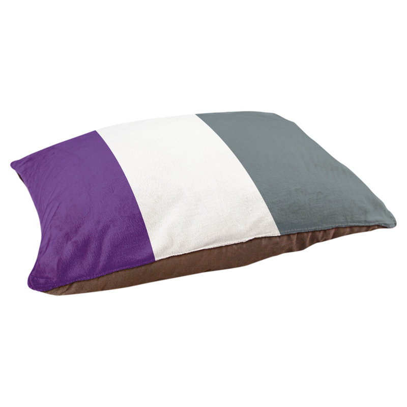 Coussin d'extérieur pour chien Mississippi Rebellion, Grand (l 40 po x P 30 po x H 14 po), Mauve / blanc / gris ardoise