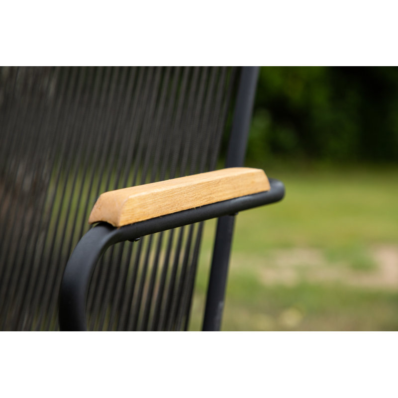Jalisia Patio Dining Side Chair, Black, Dark Grey