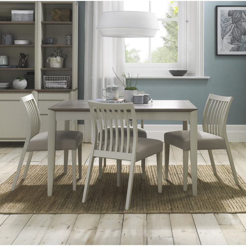 Izzie Upholstered Slat Back Side Chair, Soft Grey