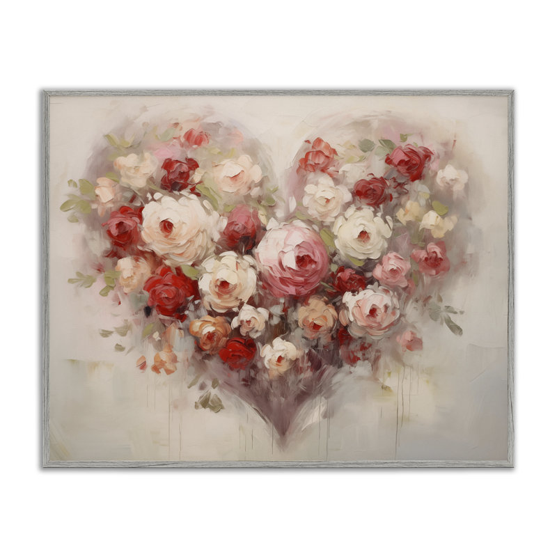 Saint-Valentin, cœur rose, estampe numérique, design par Arlington Prints, H 11 po x l 14 po, Estampe numérique Farmhouse