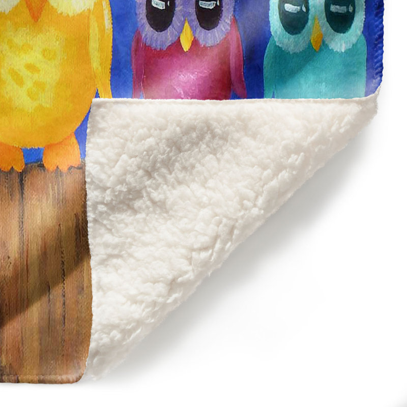  Hiboux sur une couverture de clôture, 68 po x 80 po