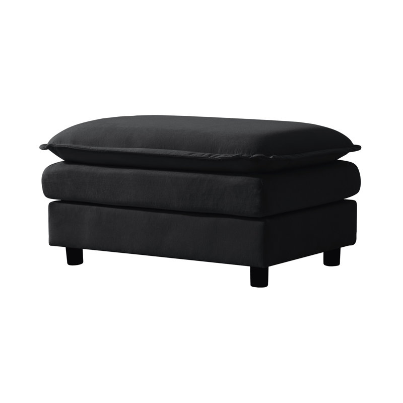 Repose-pieds modulaire rembourré simple pour canapé modulaire Ottman, Noir