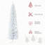 Arbre de Noël artificiel enneigé 7 pi, arbre de Noël mince avec branches réalistes et base en plastique pour la décoration intérieure-1209300349
