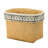 Set Of 2 Rectangular Basket Planters With Geometric Trim, L:10.5X8.5X8" S:7.5X5.5X6.5"