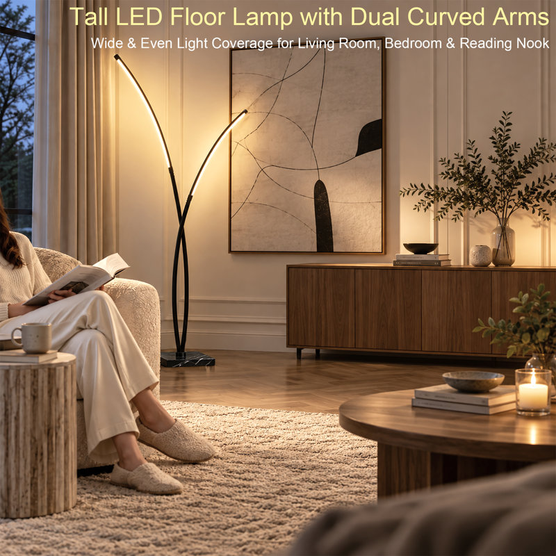 80 " Polished Arched Floor Lamp