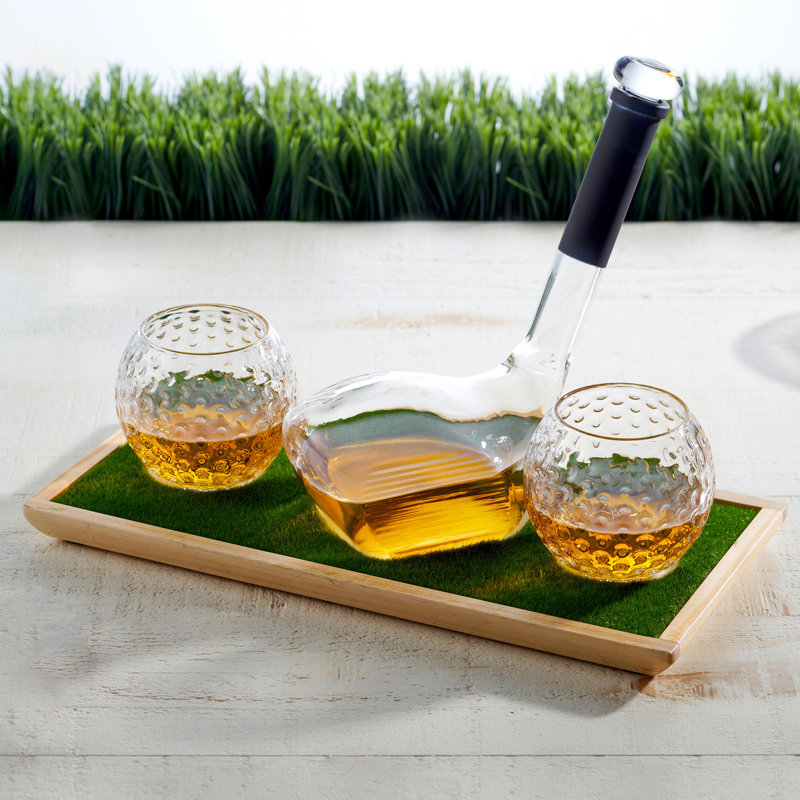 Golf 3 Piece Decanter Whiskey Set