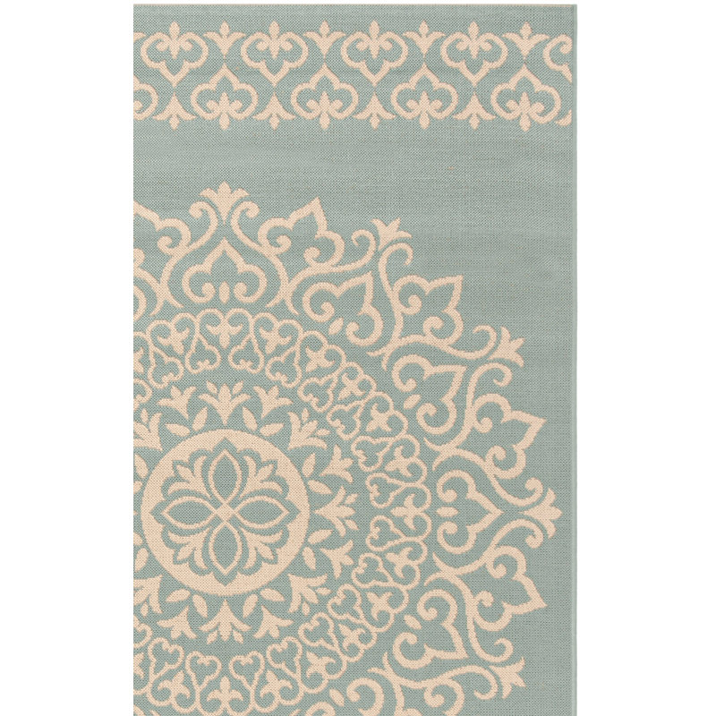 Tapis d'intérieur / extérieur à fleurs Frankee Performance, Carré 6 pi 7 po