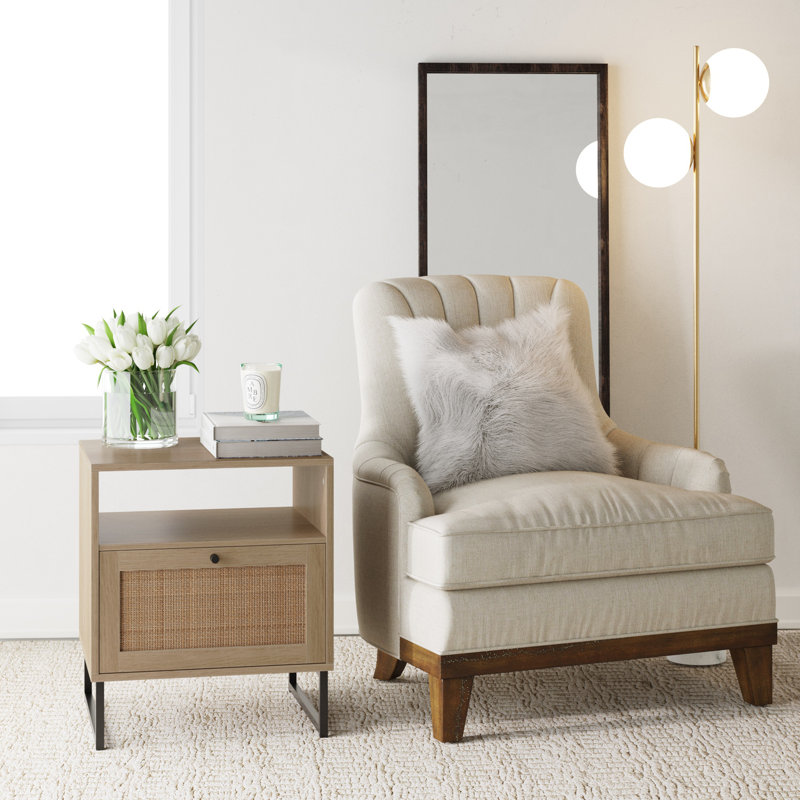 Clester End Table, Oak/Black