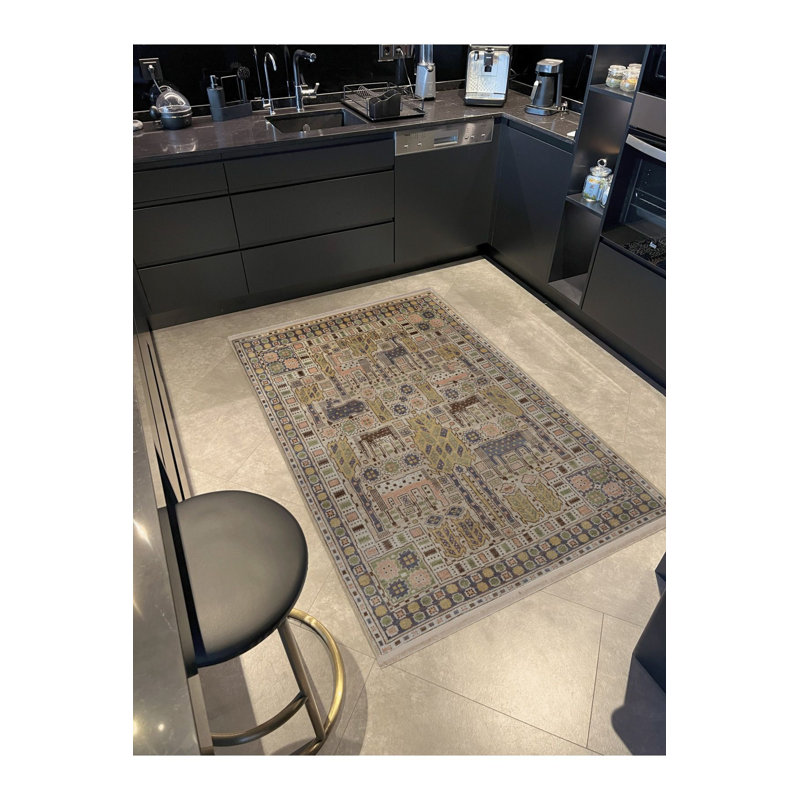 Tapis traditionnel lavable à la machine, Rectangle 2 pi 6 po x 4 pi 11 po