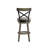 Burt Wood Adjustable Height Swivel Stool With Metal X Back, Dark Gray With Gray
