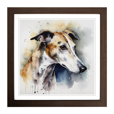 Greyhound Dog Watercolour No.1 - Framed Print