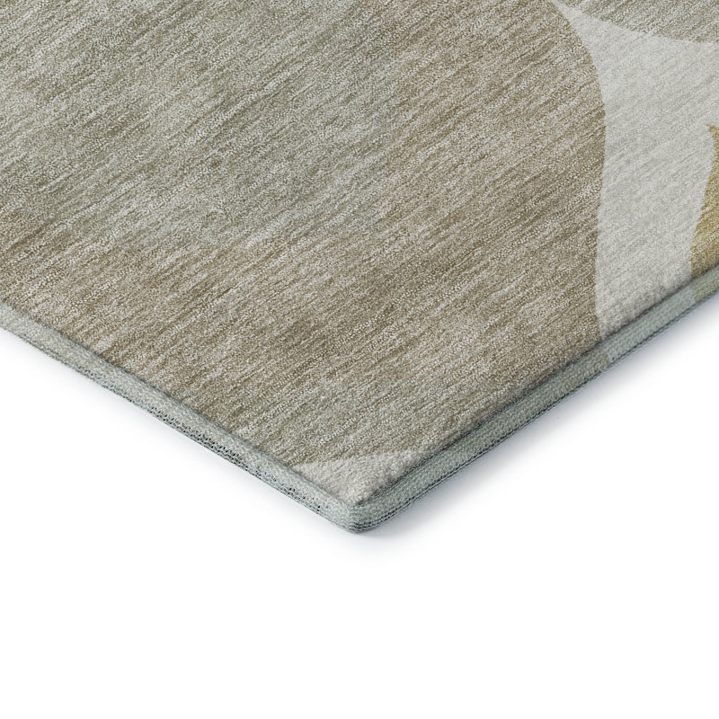 Tapis beige de qualité supérieure lavable à la machine, Rectangle 9 pi x 12 pi