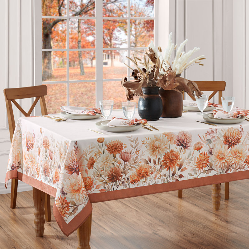 Autumn Blooms Harvest Rectangle Tablecloth, 60" W x 120" L
